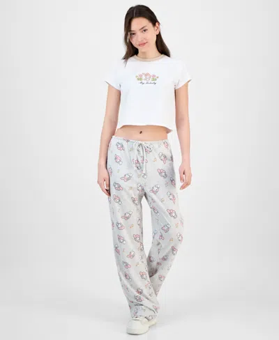 Love Tribe Junior's My Melody Allover-print Drawstring Pants In Brown