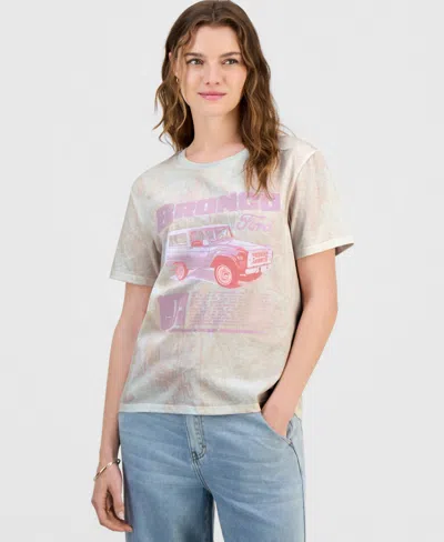 Love Tribe Juniors' Bronco Camo Graphic-print Crewneck Tee In Multi