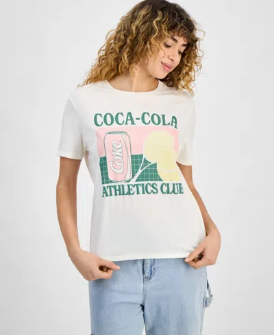 Love Tribe Juniors' Coca Cola Graphic Print T-shirt In Egret