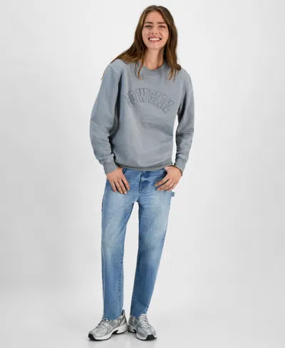 Love Tribe Juniors' Cowgirl Fleece Sweatshirt In Gray Hawk