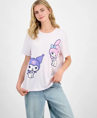 Love Tribe Juniors' Crewneck Short-sleeve Graphic Print T-shirt In White