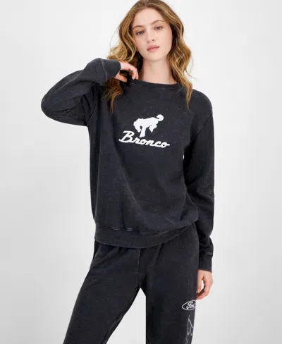 Love Tribe Juniors' Ford Bronco Crewneck Sweatshirt In Black