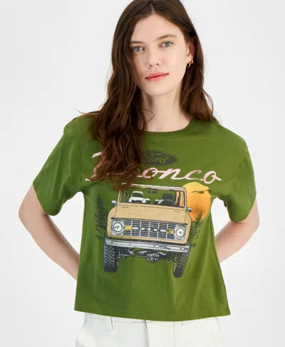 Love Tribe Juniors' Ford Bronco Graphic T-shirt In Green
