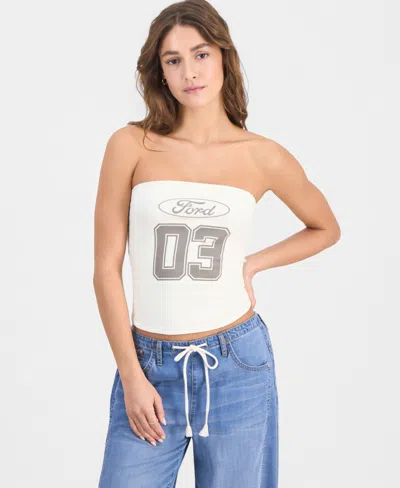 Love Tribe Juniors' Ford Reversible Strapless Tube Top In White