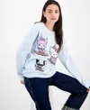 Love Tribe Juniors' Hello Kitty & Friends 3d Applique Graphic Sweatshirt In Blue