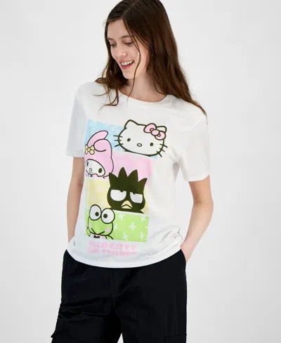 Love Tribe Juniors' Hello Kitty & Friends Crewneck T-shirt In White