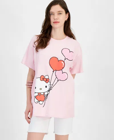 Love Tribe Juniors' Hello Kitty Love Floats Tee In Light Pink