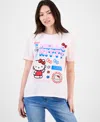 Love Tribe Juniors' Hello Kitty Mixed Graphic T-shirt In Pink