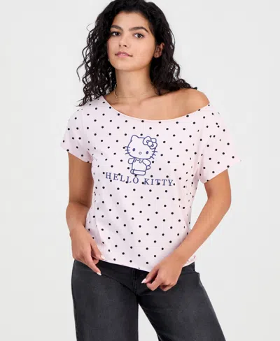Love Tribe Juniors' Hello Kitty Off-the-shoulder Tee In Multi