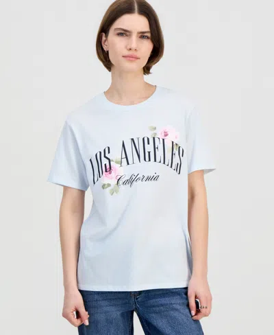 Love Tribe Juniors' Los Angeles Graphic T-shirt In Blue
