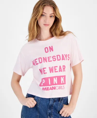 Love Tribe Juniors' Mean Girls On Wednesdays We Wear Pink Cotton Tee