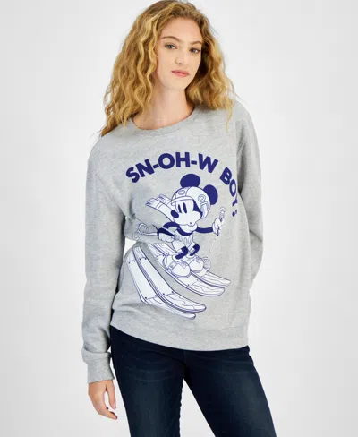 Love Tribe Juniors' Mickey Ski Sweatshirt In Heather Gray