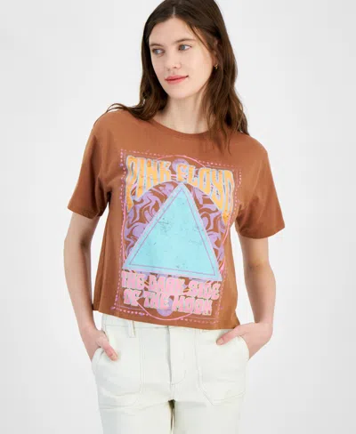 Love Tribe Juniors' Pink Floyd Dark Side Graphic T-shirt In Brown