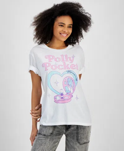 Love Tribe Juniors' Polly Pocket Graphic Crewneck T-shirt In White