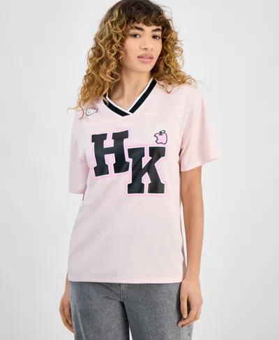 Love Tribe Juniors' Short-sleeve Hello Kitty Jersey In Tender Touch