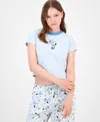 Love Tribe Juniors' Snoopy Crewneck T-shirt In Blue