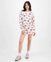 Love Tribe Juniors Spooky Cuties Shorts Shirt In Pink