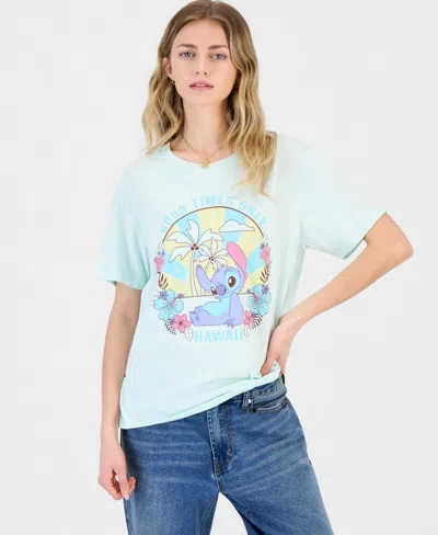 Love Tribe Juniors' Stitch Hawaii Graphic Crewneck T-shirt In Multi