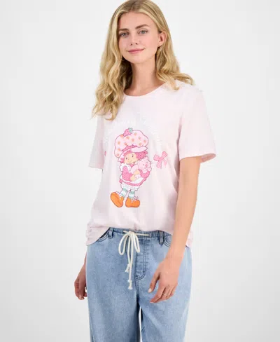 Love Tribe Juniors' Strawberry Shortcake Graphic Print T-shirt In White