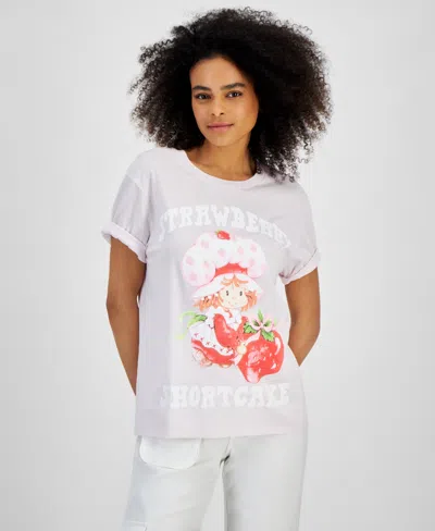 Love Tribe Juniors' Strawberry Shortcake Graphic T-shirt In Orchird Tint