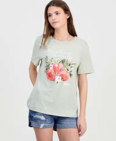 Love Tribe Juniors' The Beatles Mineral-wash Tee In Green