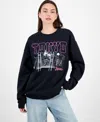 Love Tribe Juniors' Tokyo Skyline Graphic Sweatshirt In Black