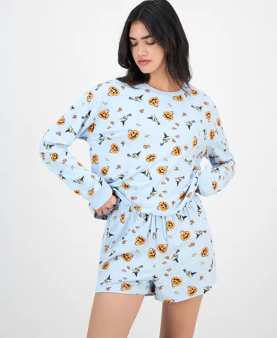 Love Tribe Juniors' Witchy Woodstock Long-sleeve Shirt In Blue