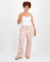 Love Tribe Trendy Plus Hello Kitty Graphic Drawstring Pants In Multi