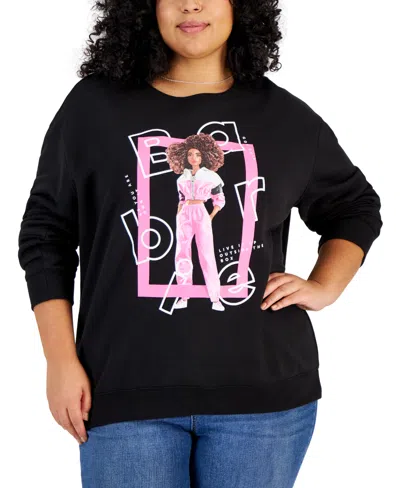 Love Tribe Trendy Plus Size Barbie Box Sweatshirt In Black