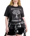 LOVE TRIBE TRENDY PLUS SIZE EVERYTHING IS CONNECTED TREE TEE