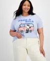 LOVE TRIBE TRENDY PLUS SIZE FREE AND WILD GRAPHIC T-SHIRT