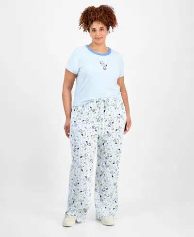 LOVE TRIBE TRENDY PLUS SNOOPY GRAPHIC DRAWSTRING PANTS