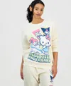 Love Tribe Women's Hello Kitty Graphic Print Fleece Sweatshirt In White