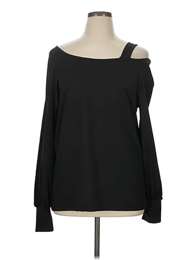 Pre-owned Love U Dear Long Sleeve Top Black One Shoulder Neckline Tops