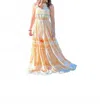 Love V By Jatin Varma Saanvi Jaquard Cotton Maxi Dress In Multi In Multi