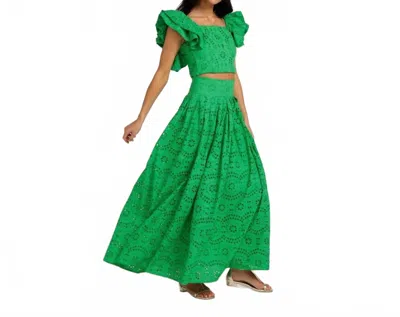 Love Venus Broderie Skirt In Green