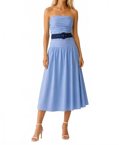 Love Wednesday Bluebell Coast Strapless Midi Dress