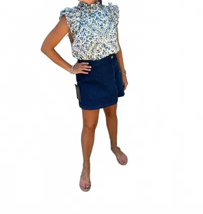 Love Wednesday Cheyenne High-waisted Skort In Dark Indigo In Blue