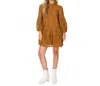 Love Wednesday Damask Lace Dress In Rich Tan In Multi