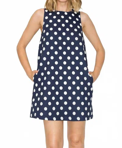 Love Wednesday Dottie Mini Dress In Navy In Blue