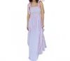 Love Wednesday Ellie Dress In Peach/white In Blue