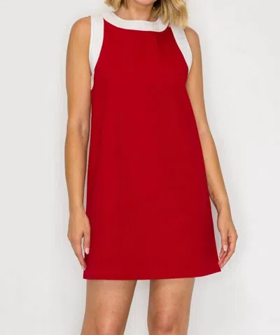 Love Wednesday Mod Mini Dress In Crimson In Red