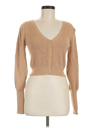 Pre-owned Love, Whit By Whitney Port Cardigan Sweater In Tan