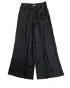 Love Women's Wide Leg Side Pockets 90's Satin Pants In Black In Black