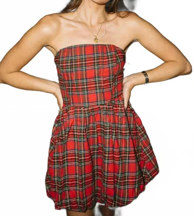 Love You Bunches Elyse Plaid Bubble Mini Dress In Red