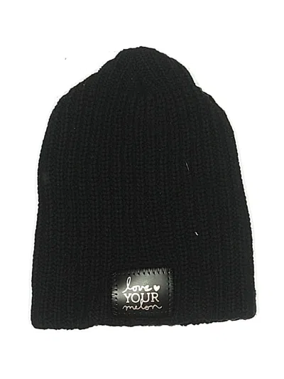 Pre-owned Love Your Melon Beanie Hat In Black