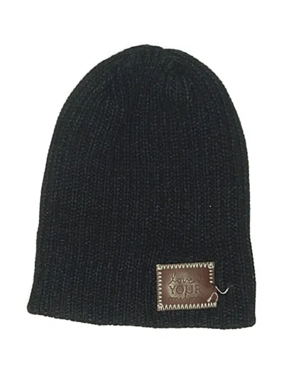 Pre-owned Love Your Melon Beanie Hat In Black
