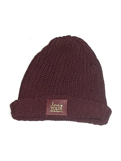 Pre-owned Love Your Melon Beanie Hat In Burgundy