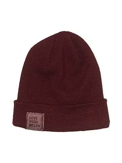 Pre-owned Love Your Melon Beanie Hat In Burgundy