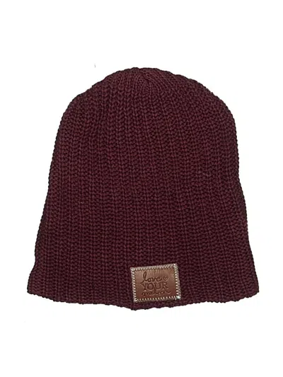 Pre-owned Love Your Melon Beanie Hat In Burgundy
